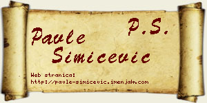 Pavle Simićević vizit kartica